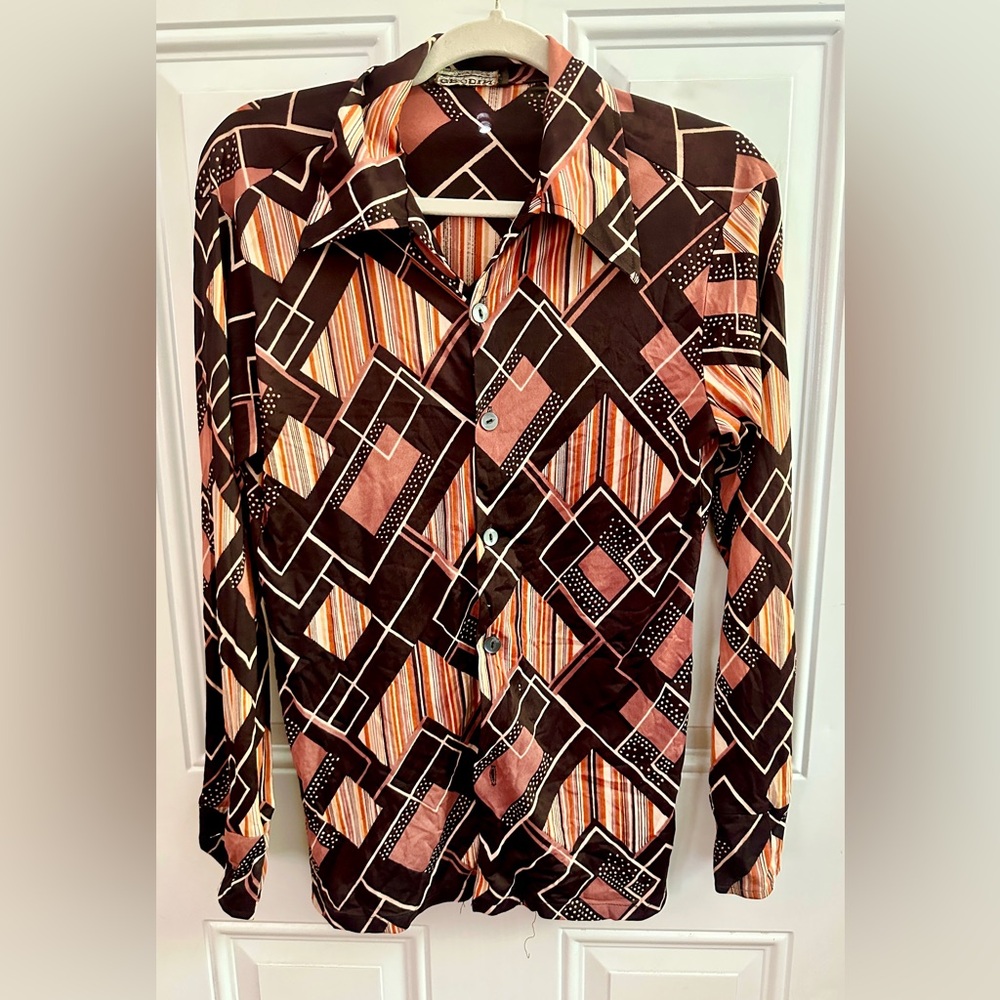 Vintage 70’s style Geometric Patterned Men's Shirt